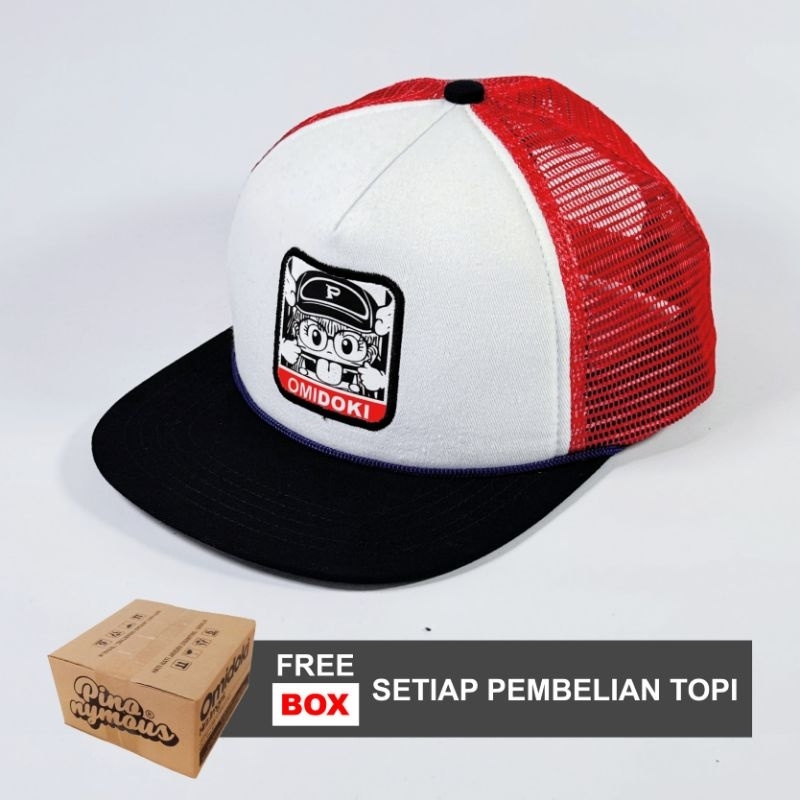 Jual TRUCKER HAT PATCH MERAH PUTIH DARK NAVY SNAPBACK TOPI JARING
