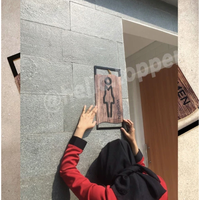 Jual Sign Acrylic Toilet Modern Unik Restroom Signage Office | Shopee ...