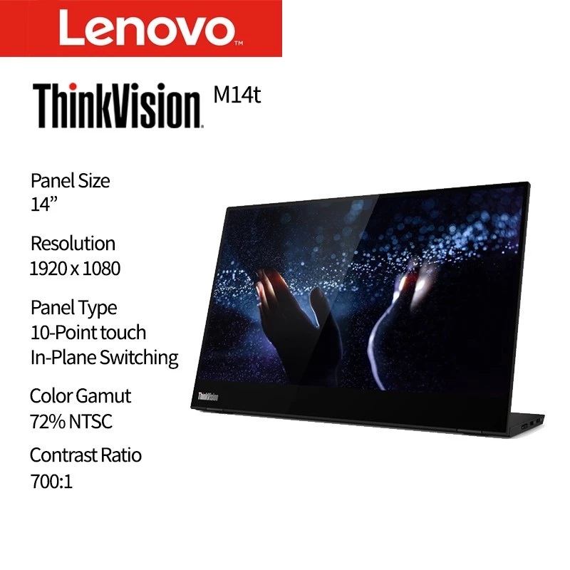 Jual Lenovo Monitor ThinkVision Mobile M14t USB-C 14