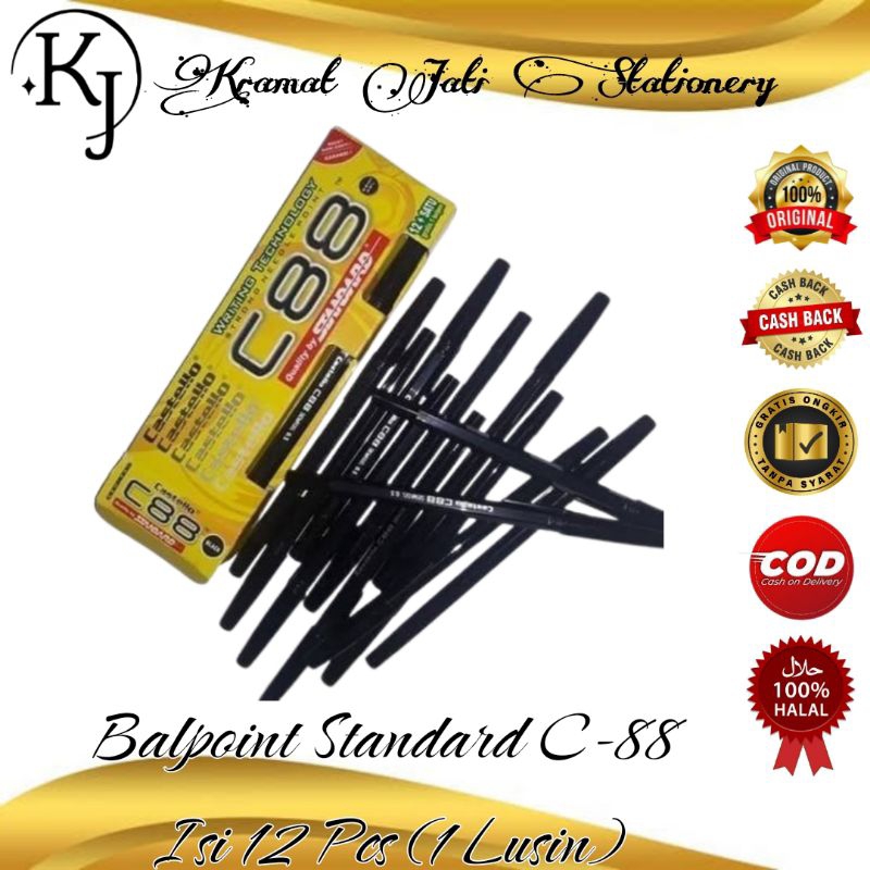 Jual Balpoint Standard C-88 Isi 12 Pcs (1 Lusin) | Shopee Indonesia