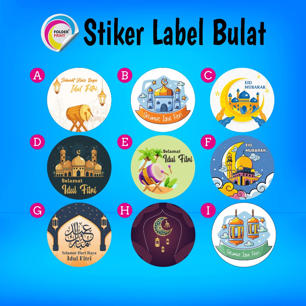 Jual Stiker Bulat Lebaran Custom Chromo Kemasan Produk | Shopee Indonesia