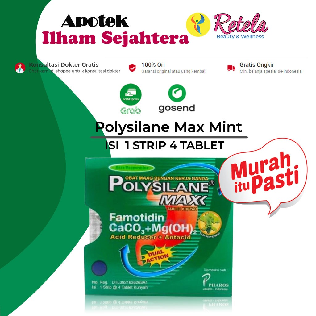 Jual POLYSILANE MAX MINT 1 STRIP 4 TABLET | Shopee Indonesia