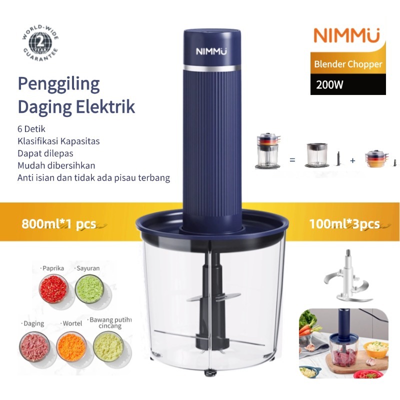 Jual NIMMU Chopper Blender Penggiling Daging Bumbu Cabai Serbaguna 200W ...