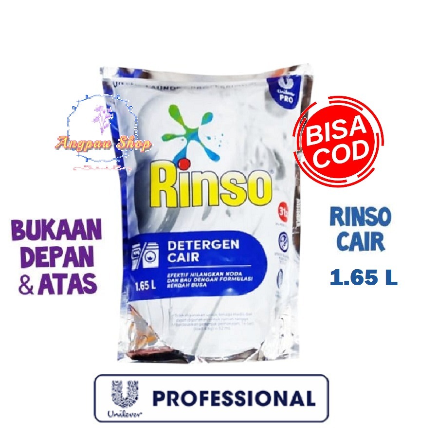 Jual Deterjen Rinso Matic Professional Cair 1,65L KEMASAN TERBARU 1650 ...