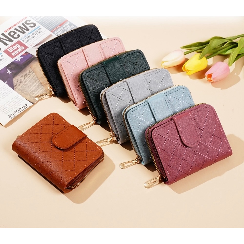 Jual Dompet Lipat Wanita Model Kotak Dompet Multifungsi / Dompet Kartu ...