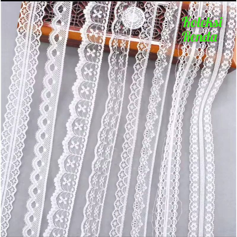 Jual Renda air, renda tile, renda tulle isi 15yard | Shopee Indonesia