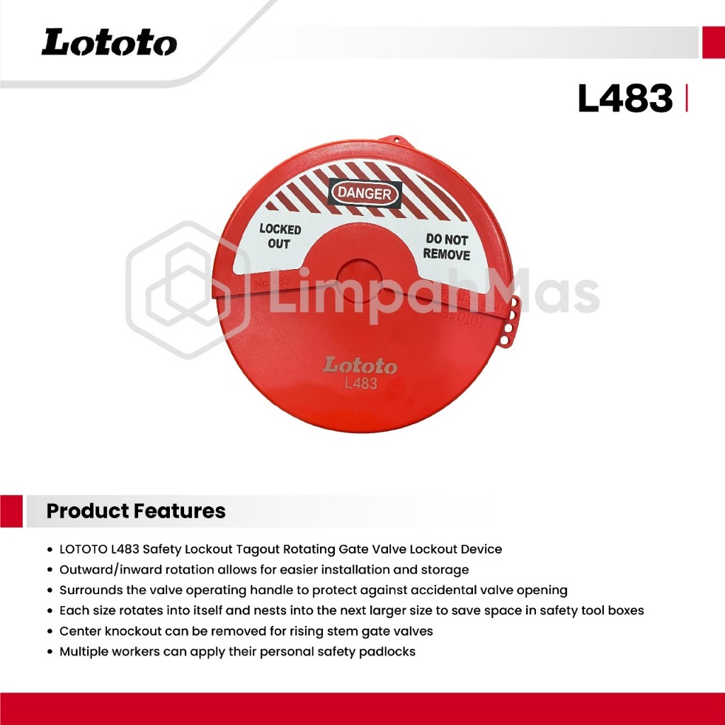 Jual LOTOTO Safety Loto Rotating Gate Valve, 6in-10in Diameter Handles ...