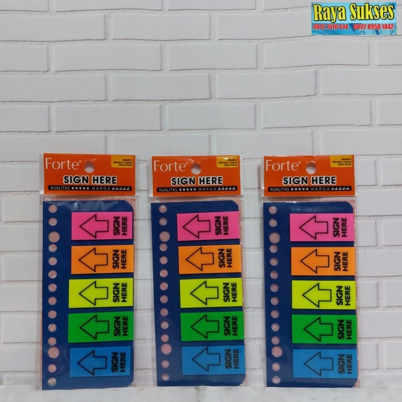 Jual Sticky Note Sign Here Forte 20 Lembar x 5 Warna | Shopee Indonesia