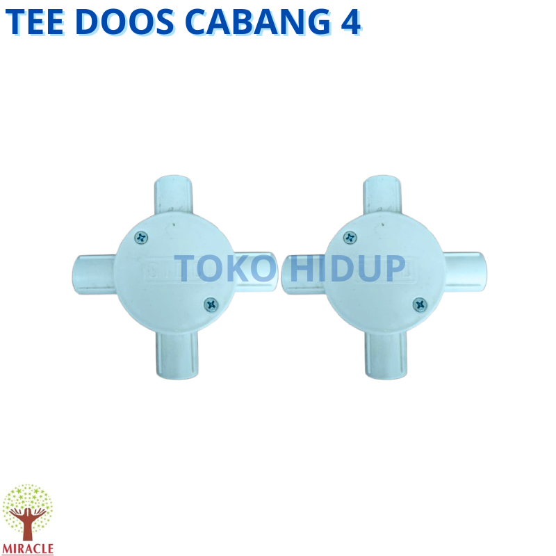 Jual T dus cabang 4 / Tee Doos cabang 4 lubang Pipa PVC Listrik ...