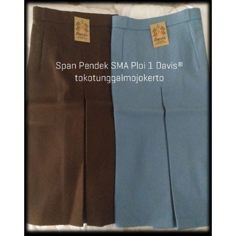 Jual Rok Span SMA Ploi 1 DAVIS ® Pendek ( Pinggang Ban ) | Shopee Indonesia