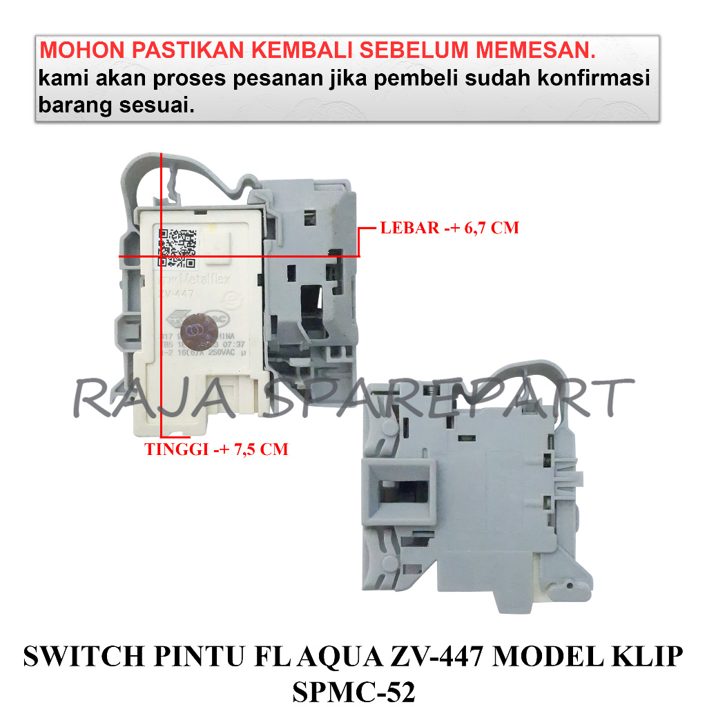 Jual SPMC52 SWITCH / DOOR LOCK MESIN CUCI / SWITCH PINTU FRONT LOADING ...