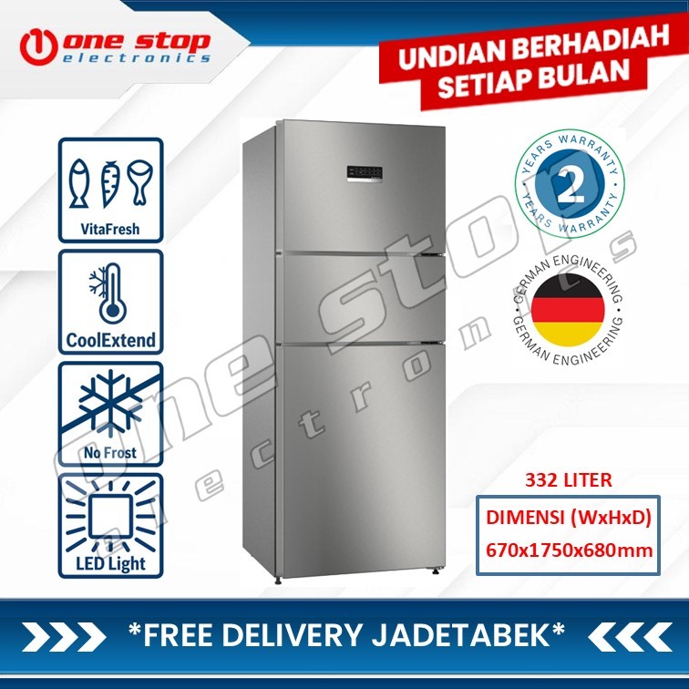 Jual BOSCH CMC33K03N7 Kulkas Free-standing Multi Door 3 Pintu 332L ...