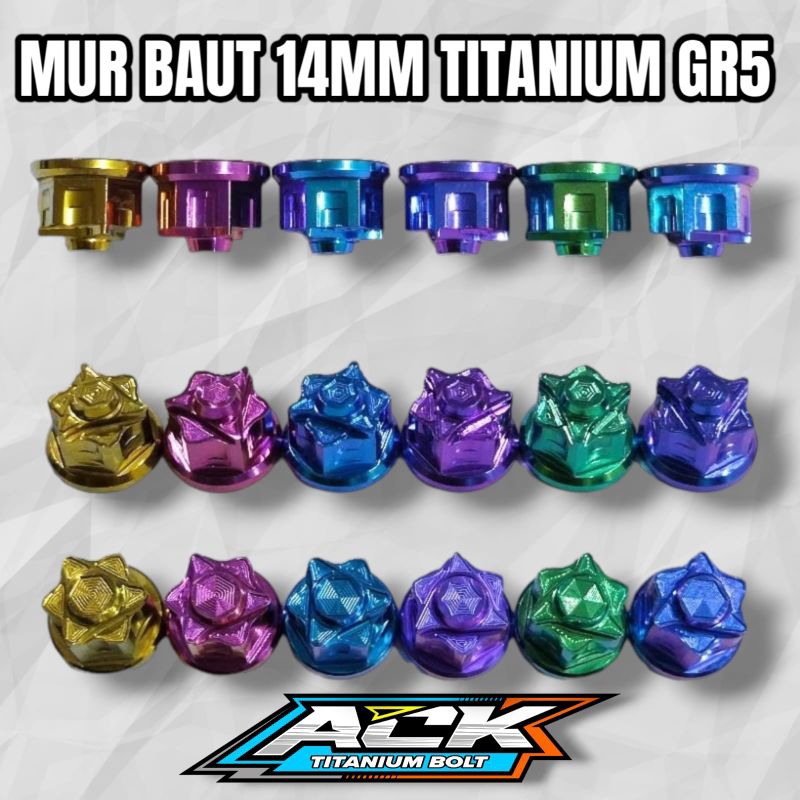 Jual Mur head titanium m10 drat 14 mur head 14 titanium grade 5 ...