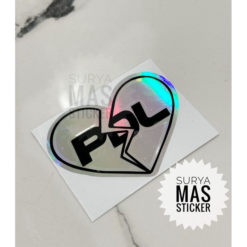 Jual stiker logo pdl patah hati heart break hologram motor | Shopee ...