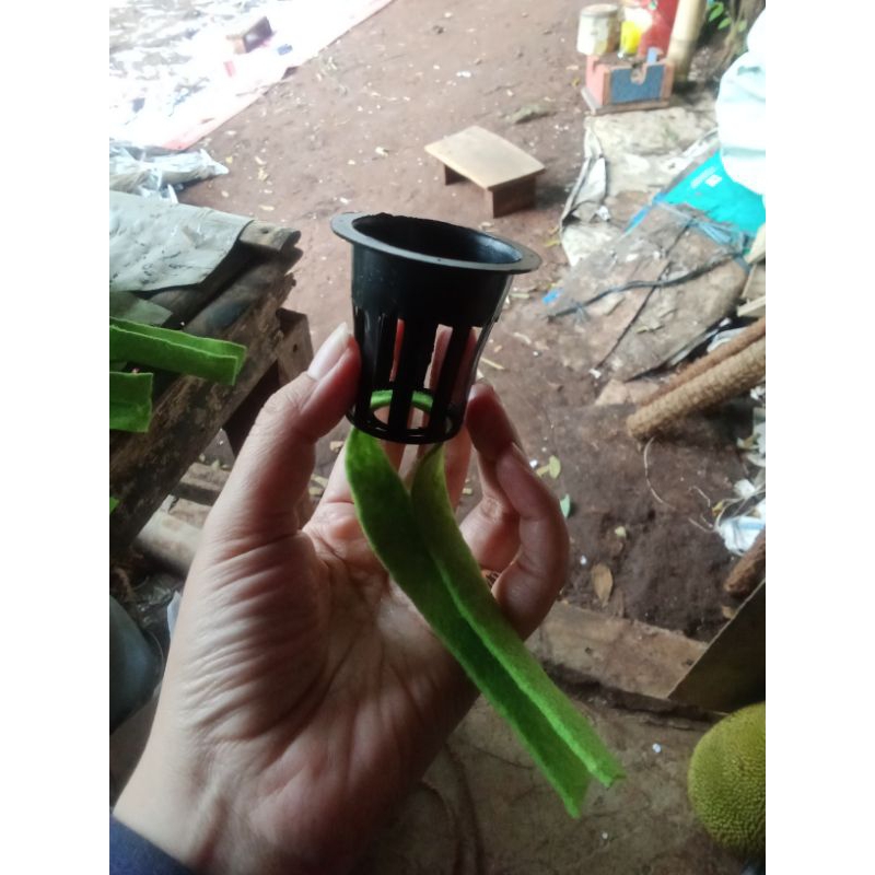 Pot Net Hidroponik Dengan Sumbu Kain Flanel