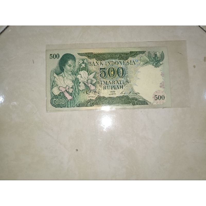 Jual uang 500 / lima ratus rupiah Rachmi hatta tahun 1977 asli unc ...