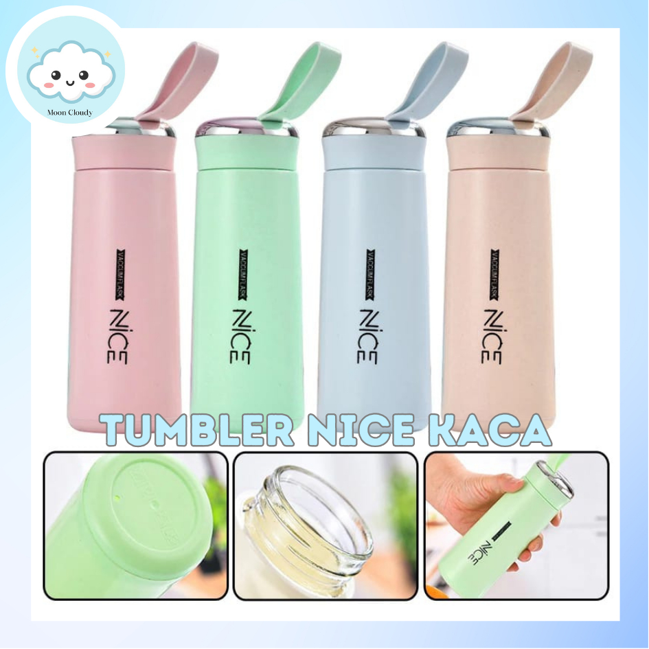 Jual Botol Minum Kaca NICE Beling TERMOS Nice Ukuran 400ml | Shopee ...