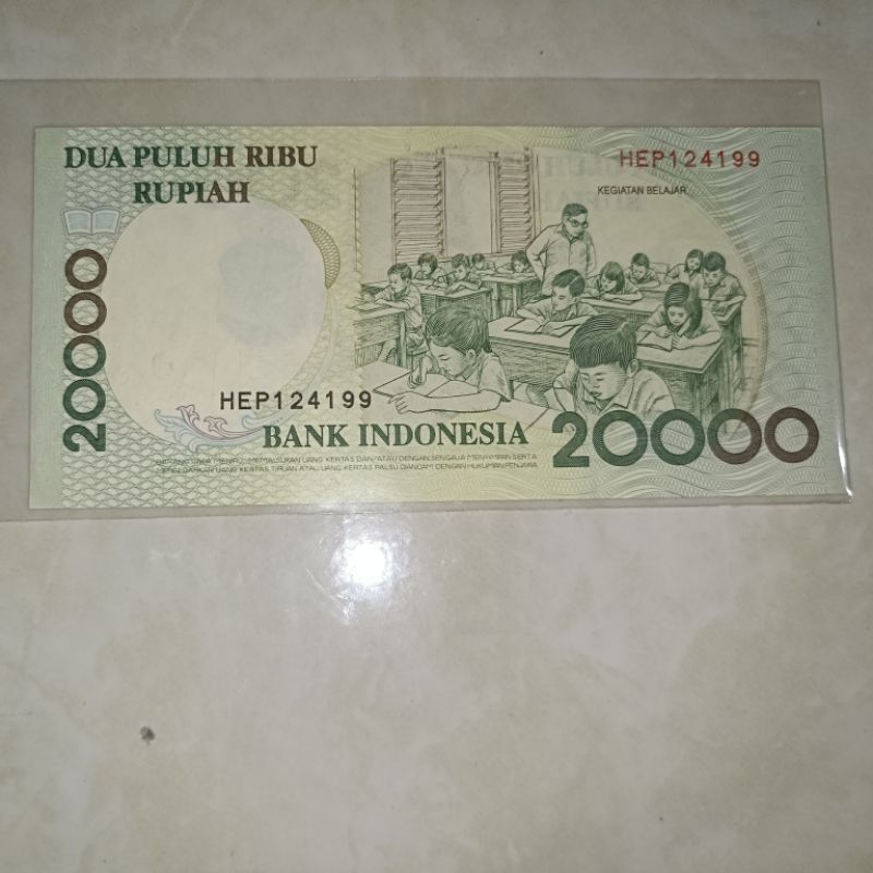 Jual uang 20000 / Dua puluh ribu rupiah Ki hadjar Dewantara tahun 1998 ...