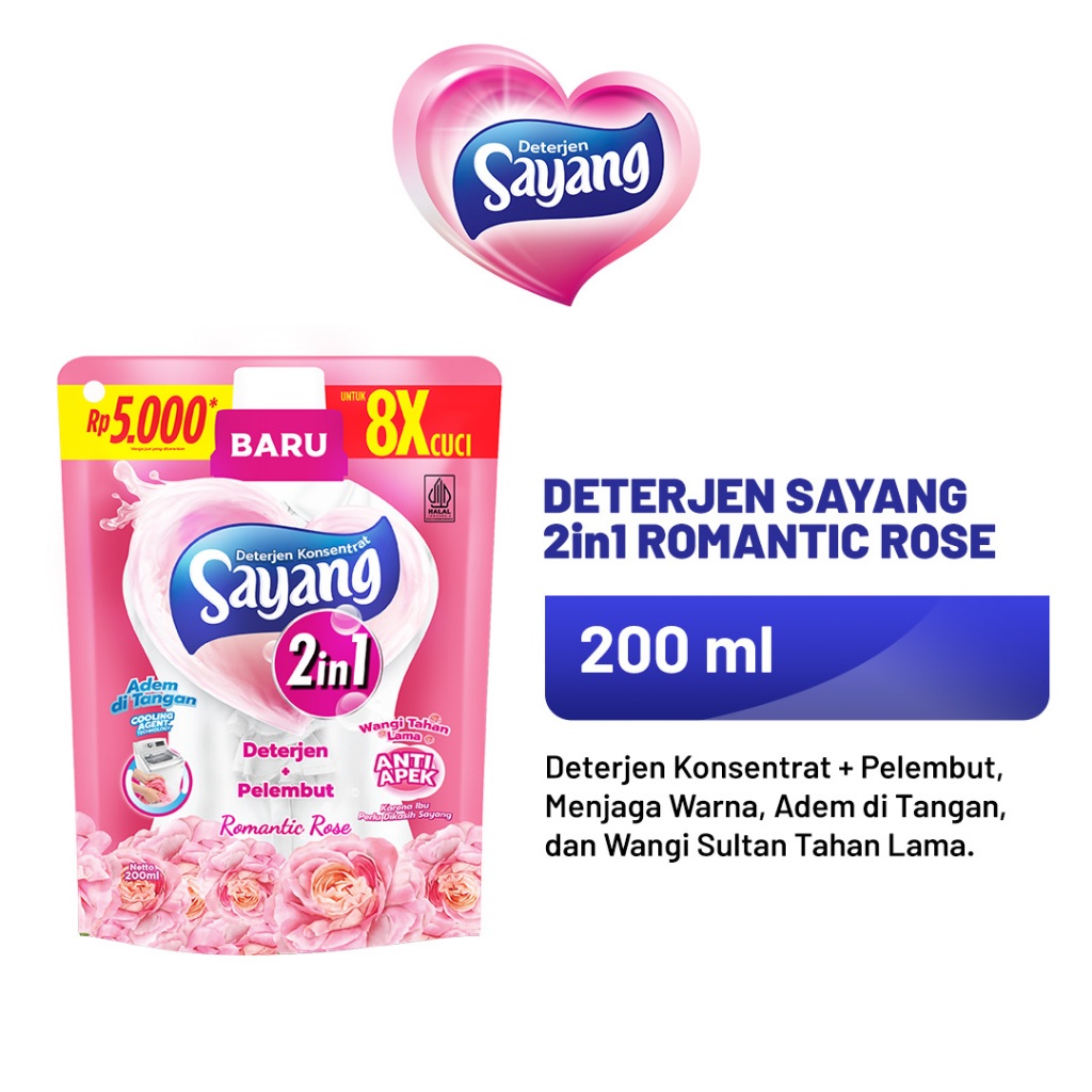 Jual Sayang Deterjen 2in1 200ml Romantic Rose | Shopee Indonesia