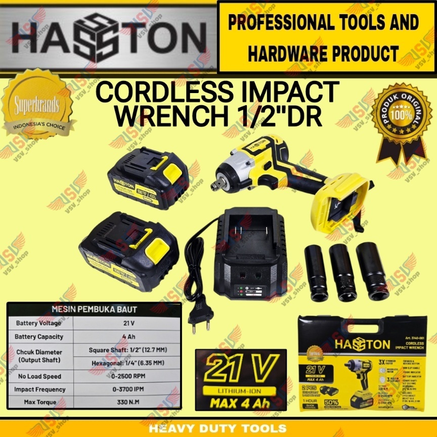Jual HASSTON Cordless Impact Wrench 1/2