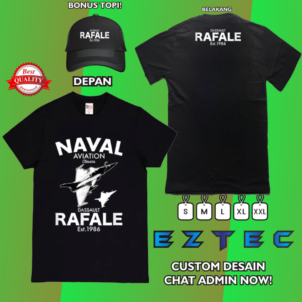 Jual KAOS DESAIN SABLON PESAWAT JET DASSAULT RAFALE KEREN TERBARU BAHAN ...