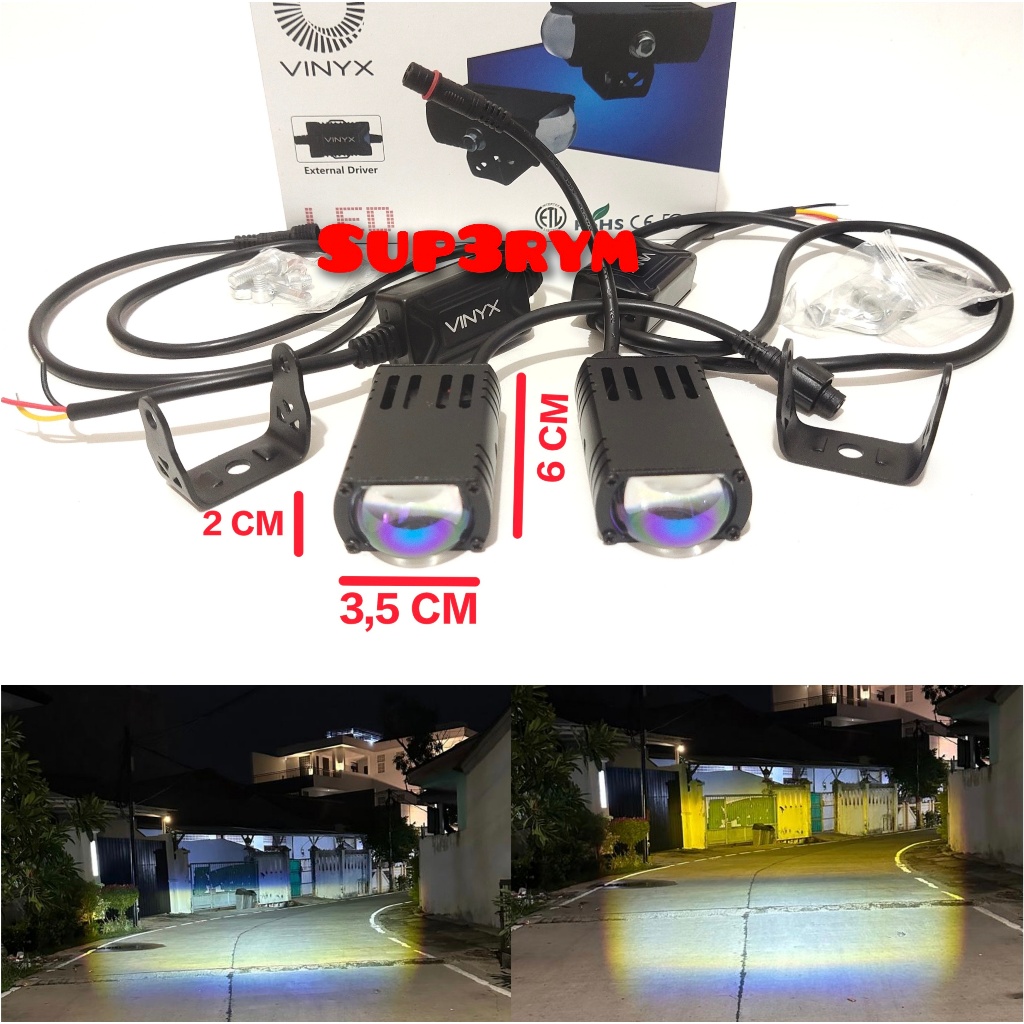 Jual Lampu Tembak Vinyx GT1 PLUS kipas Sorot LED Laser Gun D3 Motor ...