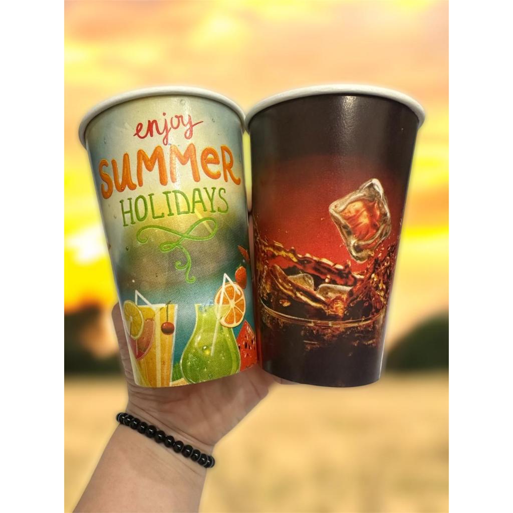 Jual Paper Cup Gelas Kertas Jus 16 Oz Motif RANDOM Isi 50 Pcs | Shopee ...