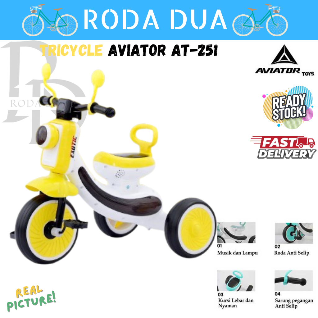 Jual SEPEDA TIGA RODA ANAK AVIATOR 251 MUSIC AVIATOR | Shopee Indonesia