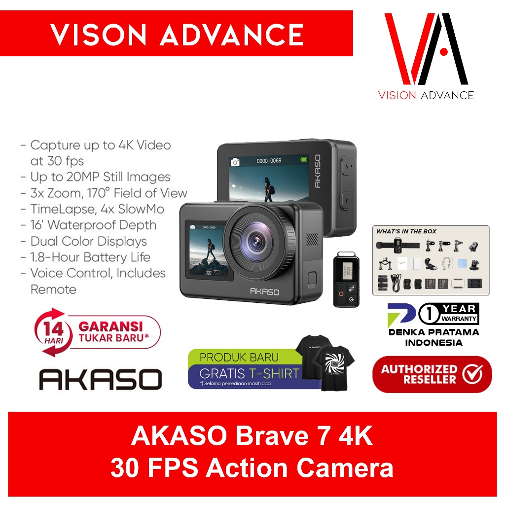 Jual AKASO V50X New Version Wifi Action Cam 4K 30fps Waterproof Action ...