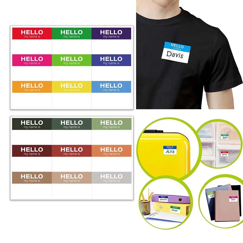 Jual Label Nama Stiker 1 Roll 300 Sticker /Stiker Warna-Warni / Stiker ...