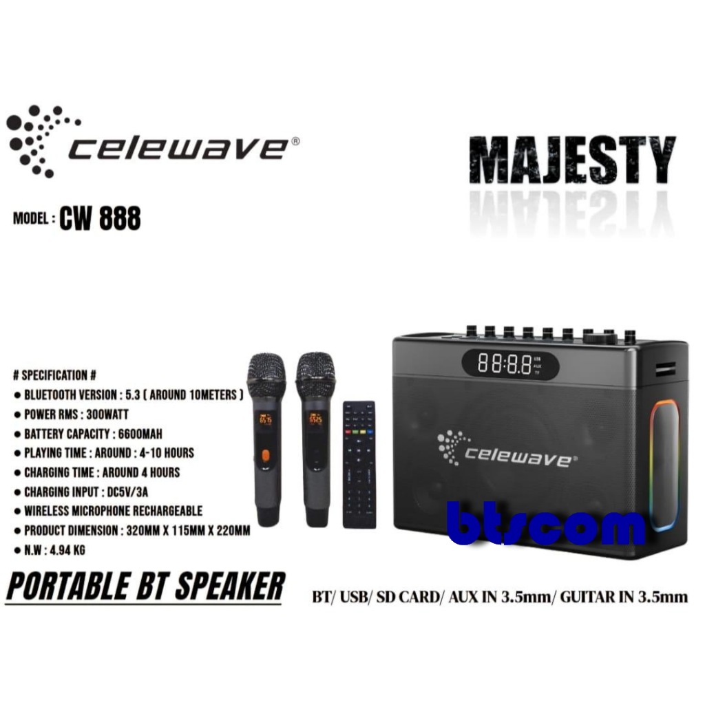 Jual SPEAKER PORTABLE CELEWAVE CW888 MAJESTY / CW888MAJESTY / CELEWAVE ...