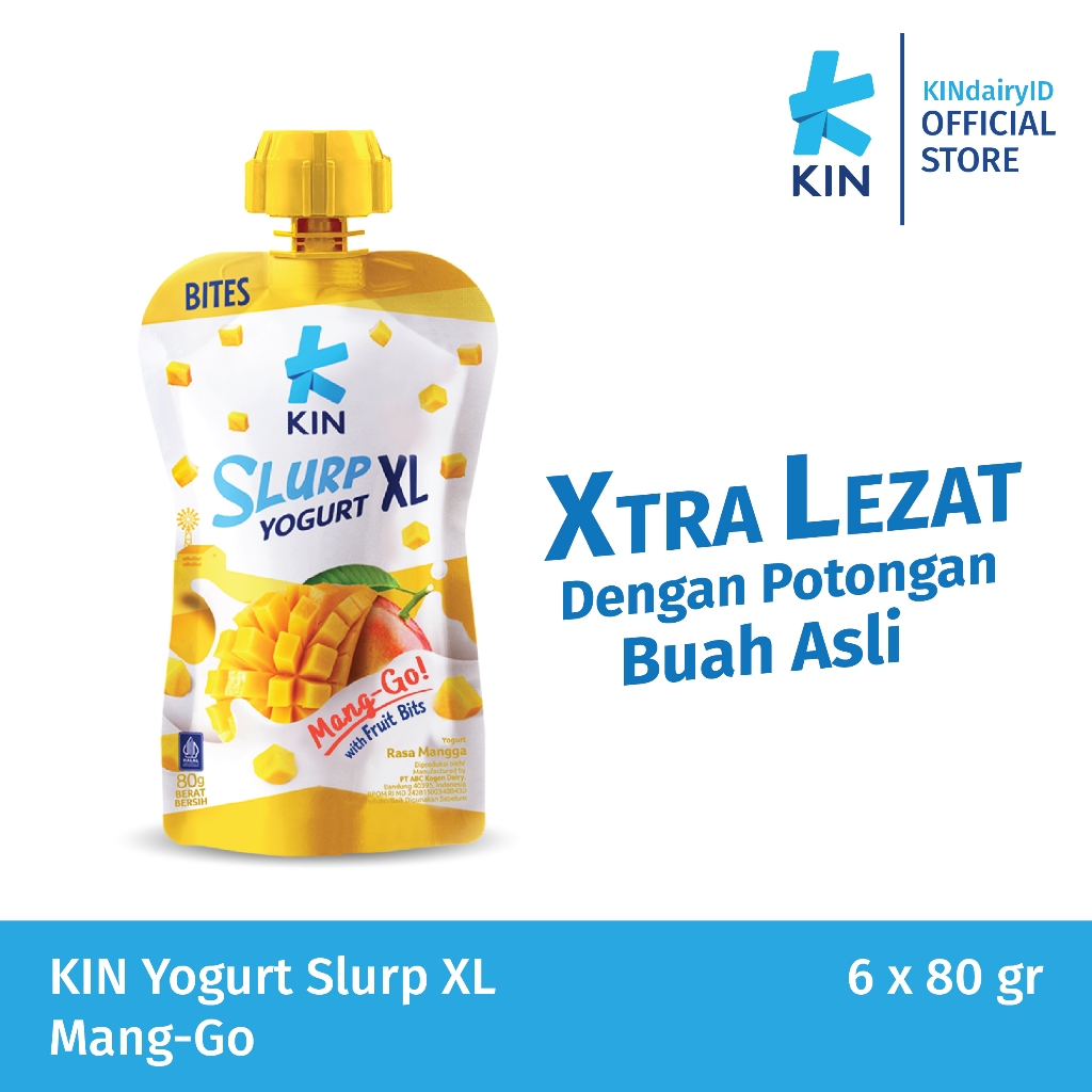 Jual KIN Yogurt Slurp XL Mango 6x80gr | Shopee Indonesia