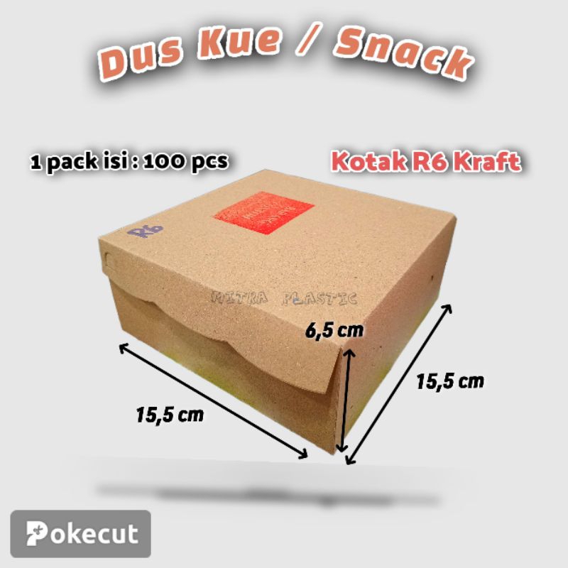 Jual Kotak kue R6 Kraft - Kotak Snack Merk Depaper | Shopee Indonesia