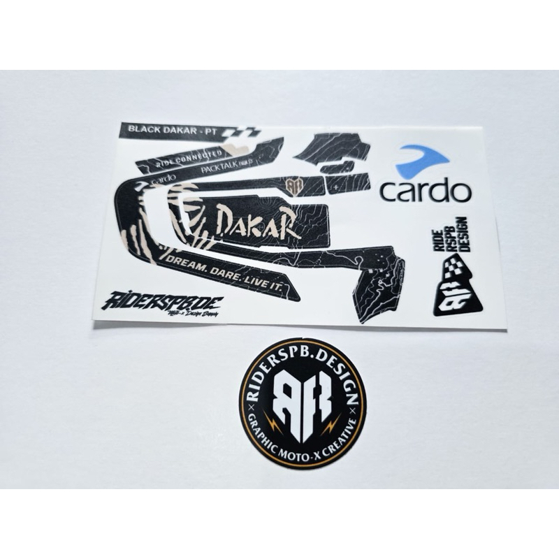 Jual BLACK DAKAR - STIKER DECAL SKINCOVER GARSKIN INTERCOM CARDO ...