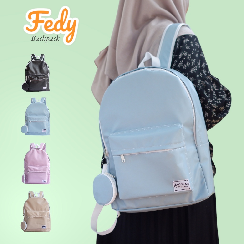 Jual ZAVIOR - Fedy Backpack Tas Punggung Muat Laptop Wanita Tahan Air ...