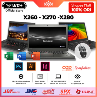Laptop Lenovo Thinkpad X260 X270 X280 Gen6 Gen8 RAM 8GB SSD 256GB COD Second Like New 99% Original