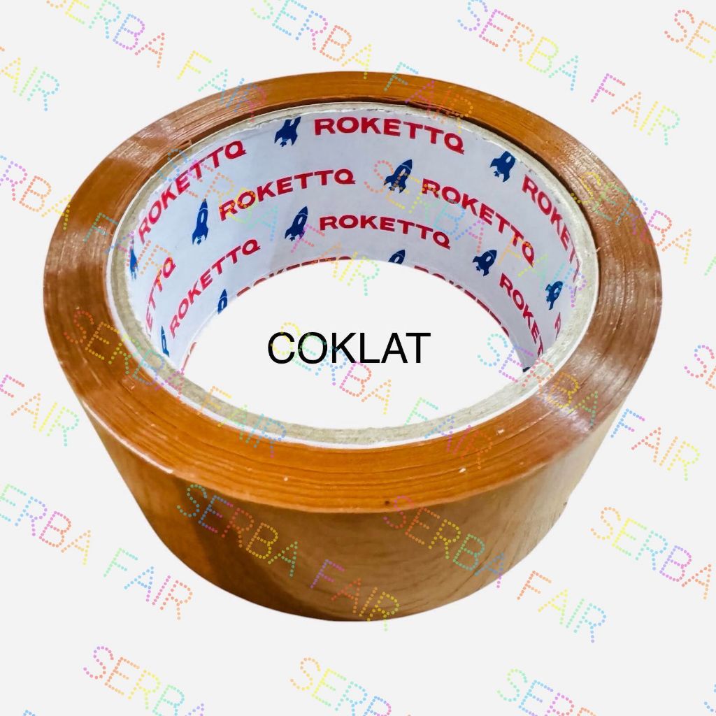 Jual Lakban Bening Coklat ROKETT 2 Inch (45mm) 90 Yards Ecos TOP ...