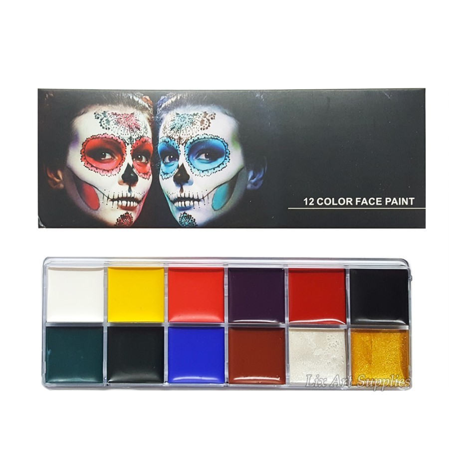 Jual Body face Painting 12 color face paint palette untuk pesta body ...