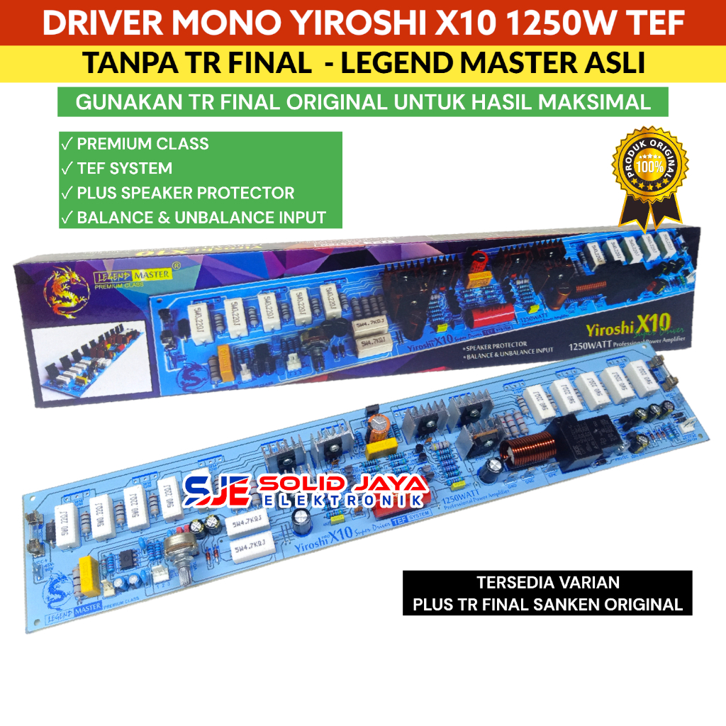 Jual DRIVER POWER YIROSHI X10 1250W MONO TANPA TR TEF SYSTEM AMPLI