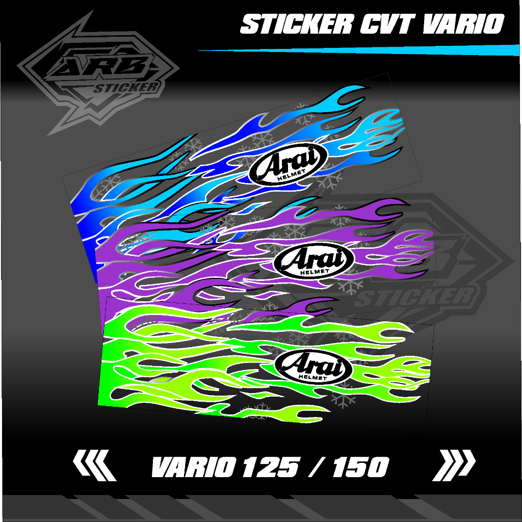 Jual COD Sticker CVT All Variant Motor Livery Arai Fire RX7 STRIPING ...