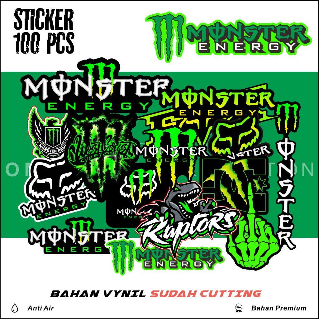 Jual Stiker Sponsor Pack monster Murah - Sticker Helm Case Hp Laptop ...