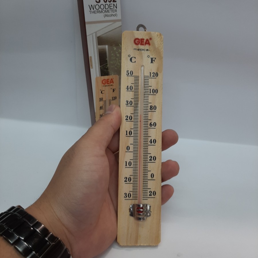 Jual GEA alat ukur suhu Thermometer kayu Termometer ruangan Termometer ...