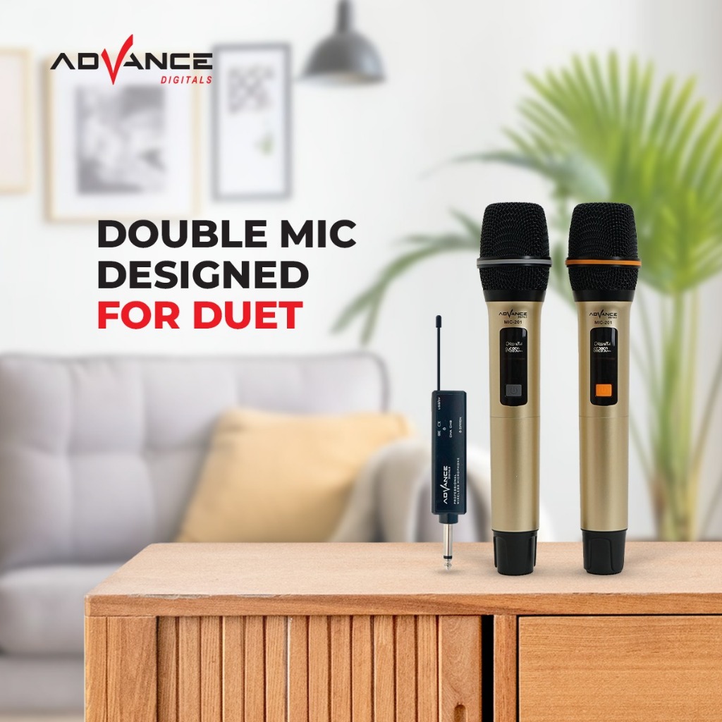 Jual Advance Digitals MIC-201 Dua Microphone Wireless Professsional Mic ...
