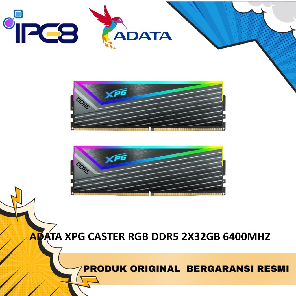 Jual ADATA MEMORY RAM DDR5 XPG CASTER RGB 6400MHz 64GB (2X32GB ...