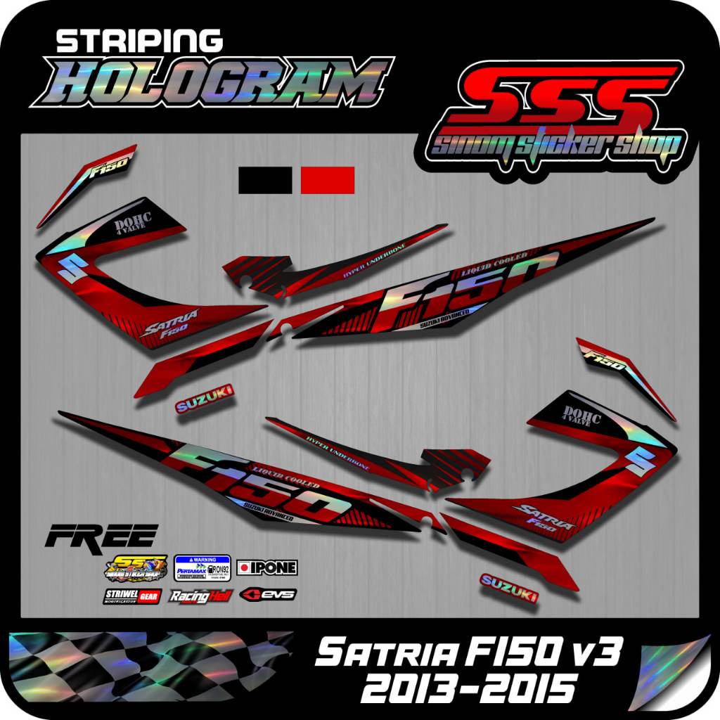 Jual Sticker Striping Variasi Hologram Satria F150 V3 List Satria FU ...