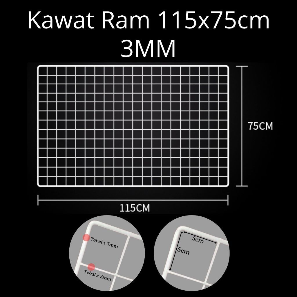 Jual Jaring RAM Dinding/Hijang Hiasan/Wire Grid/Wall Grid 75 x 115 CM ...