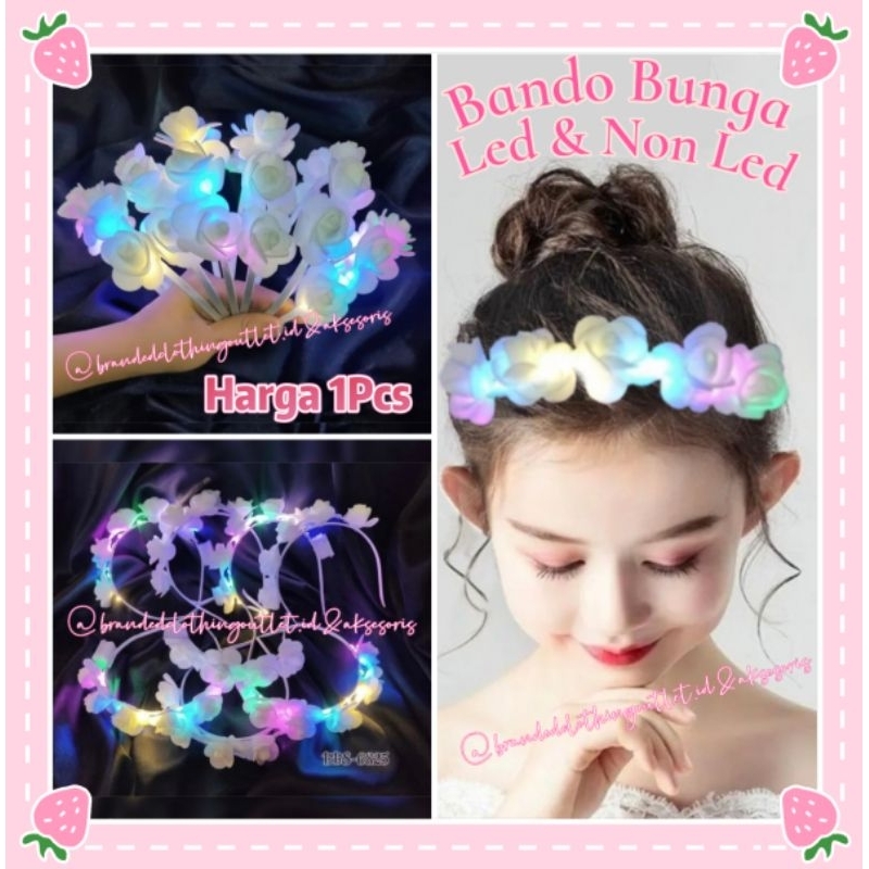 Jual BANDO BUNGA ROSE LED & NON LED / BANDO BUNGA PUTIH ELASTIS ...