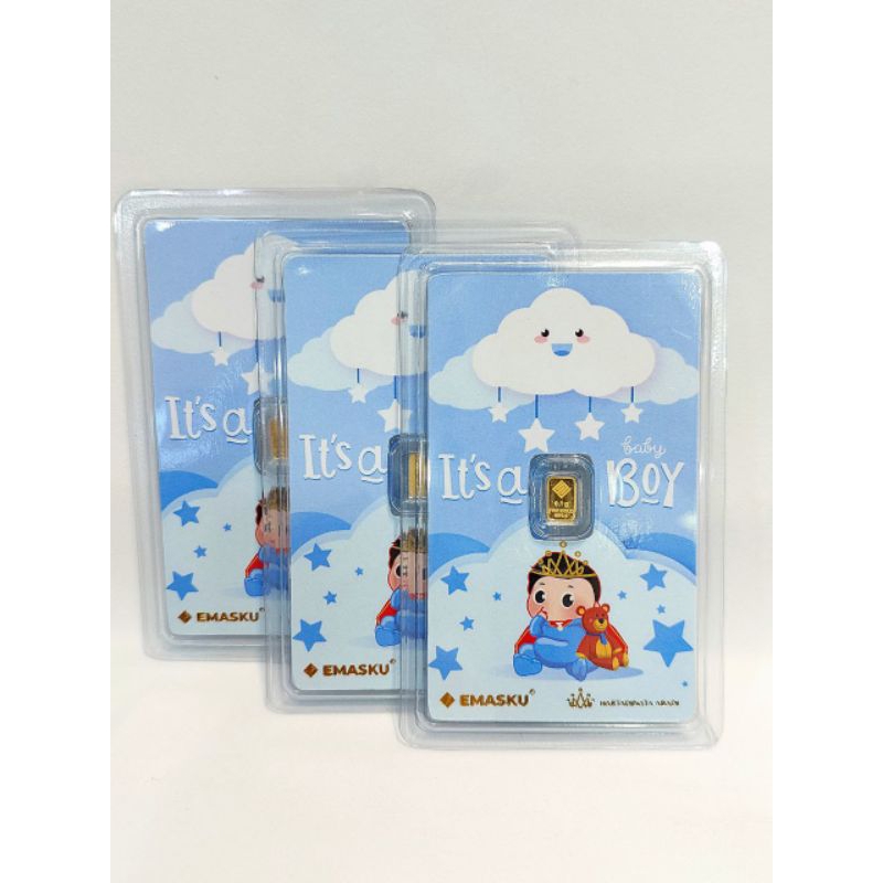Jual Logam Mulia Mini Emasku Hartadinata 0.1 Gram Gift Kado Baby Boy ...