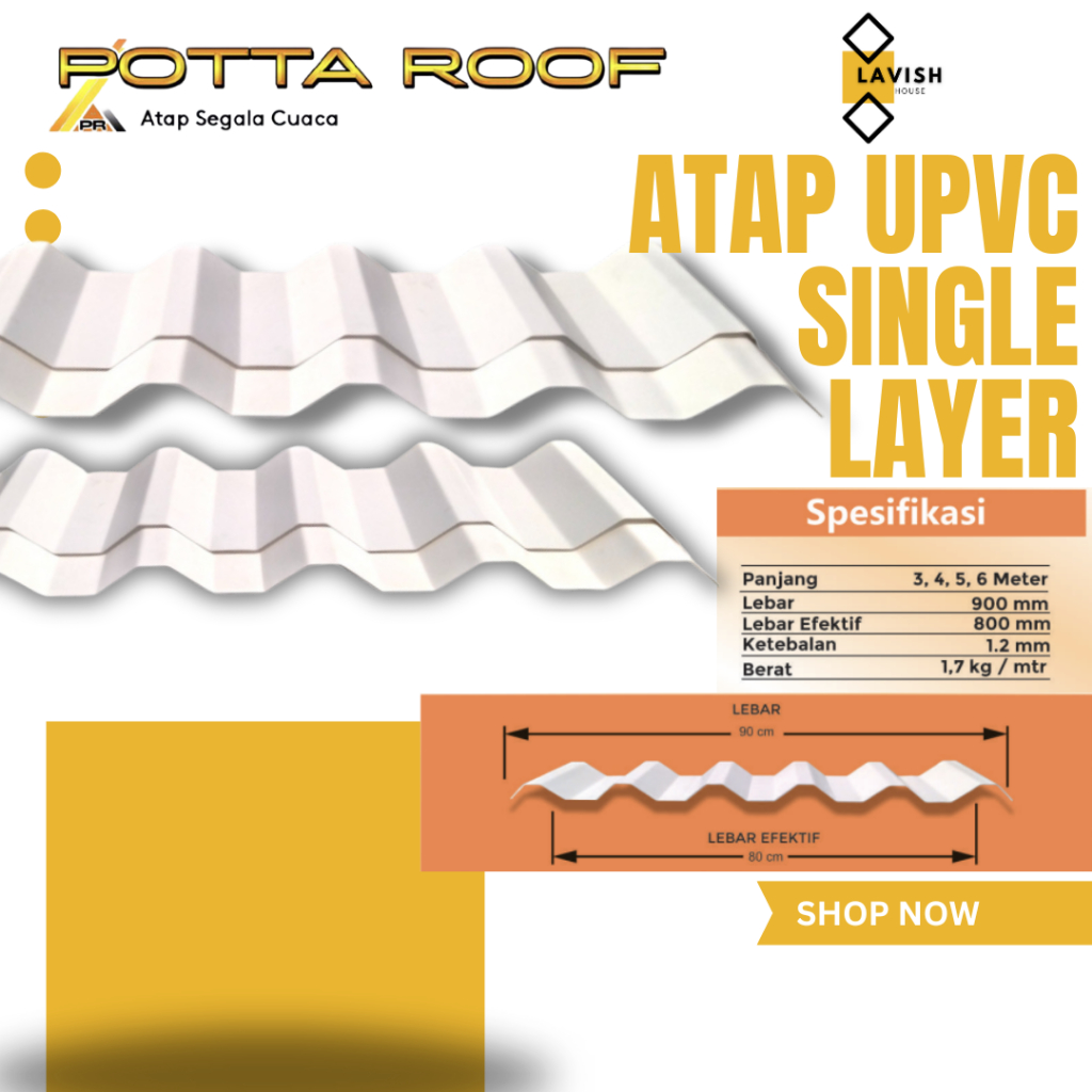 Jual ATAP UPVC SINGLE LAYER ATAP PVC MURAH ATAP PVC SINGLE LAYER POTTA ...