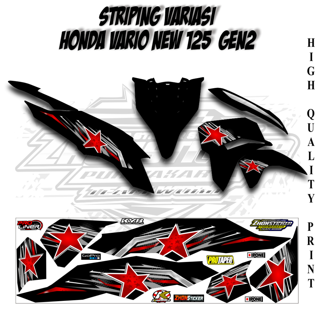 Jual STRIPING VARIASI HONDA VARIO 125 NEW GEN2 2024 STIKER BINTANG STAR ...